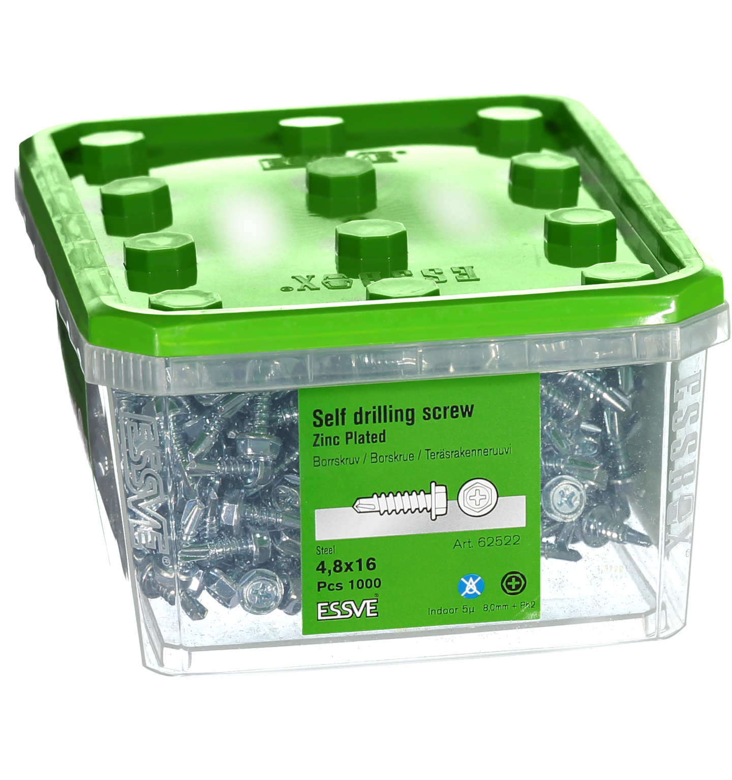 BORRSKRUV HEX FZB 4.8X16B 1000ST