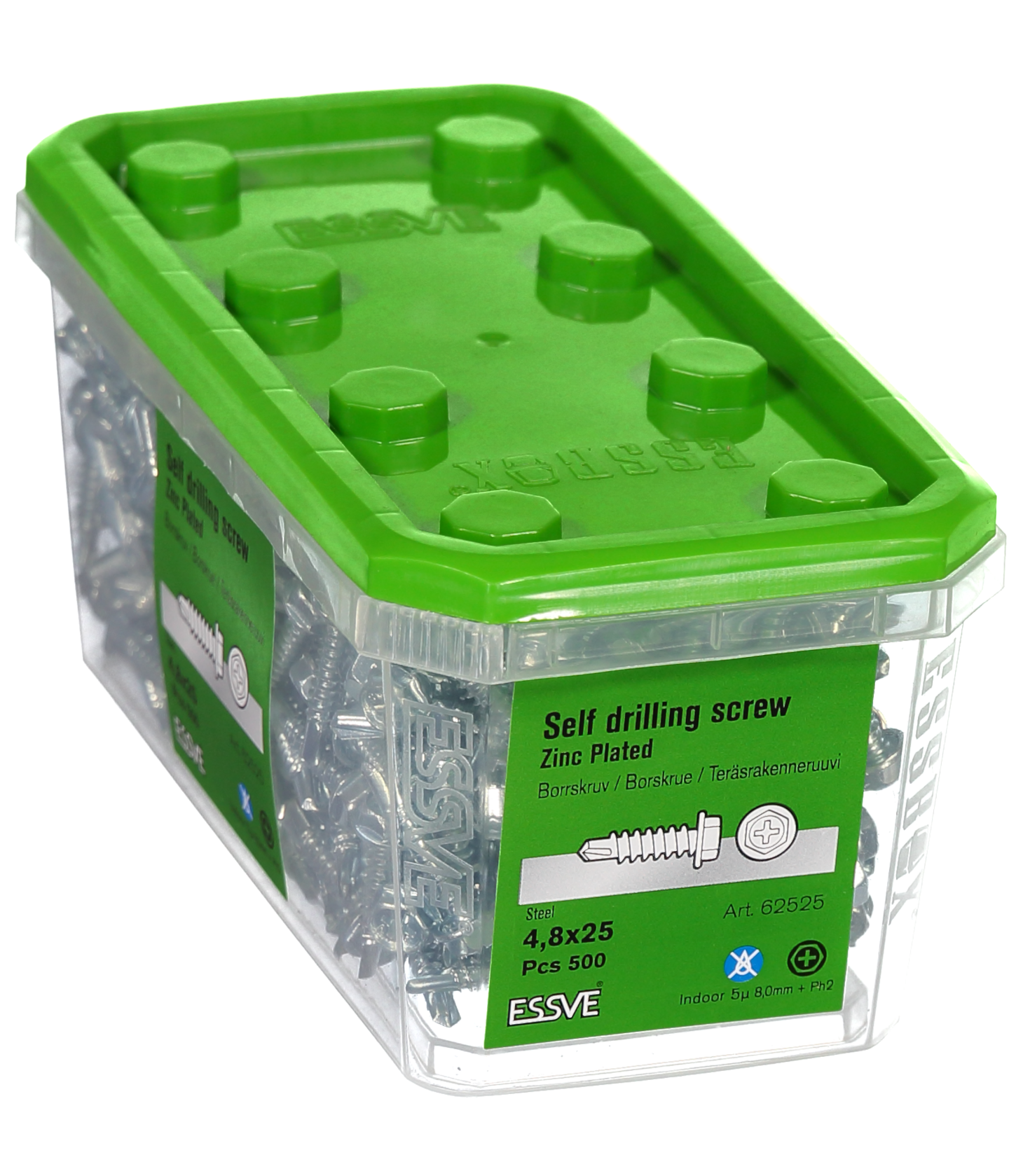 BORRSKRUV HEX FZB 4.8X25B 500ST