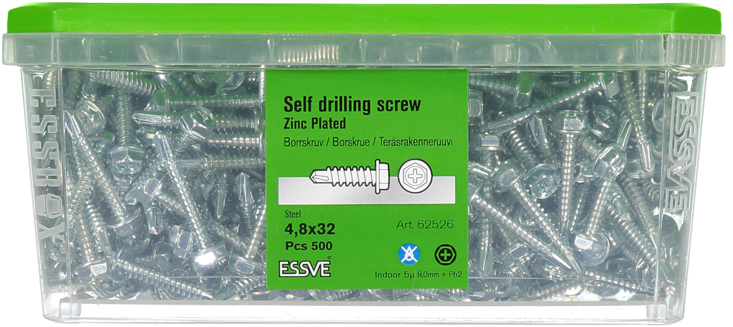 BORRSKRUV HEX FZB 4.8X32 500ST