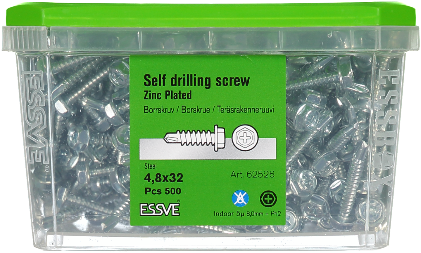 BORRSKRUV HEX FZB 4.8X32 500ST