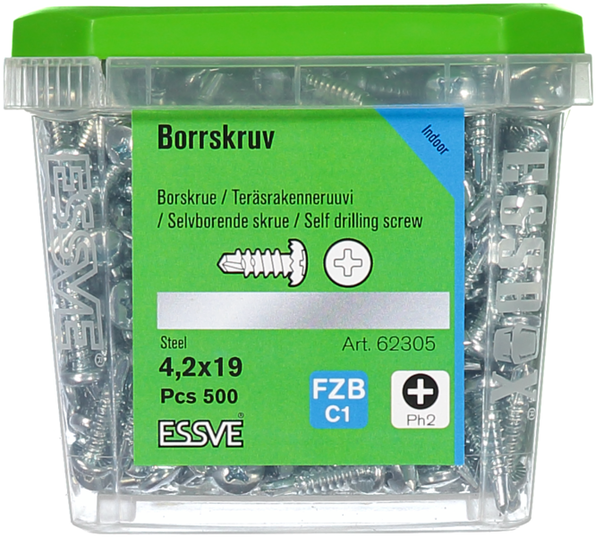 BORRSKRUV ESSVE KULLRIGT HUVUD FZB 4,2X19 500ST