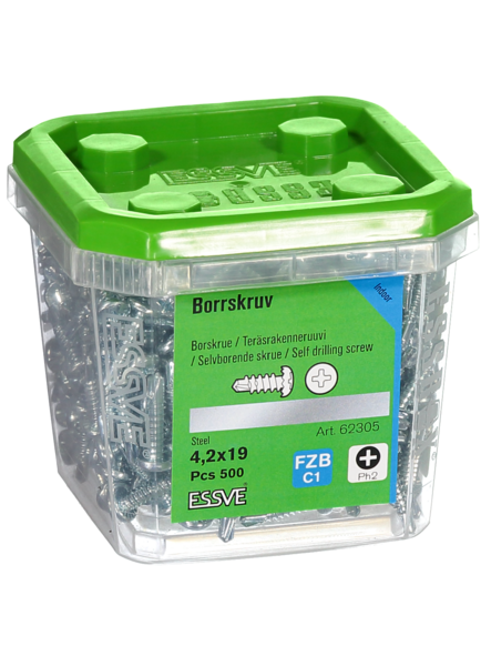 BORRSKRUV ESSVE KULLRIGT HUVUD FZB 4,2X19 500ST