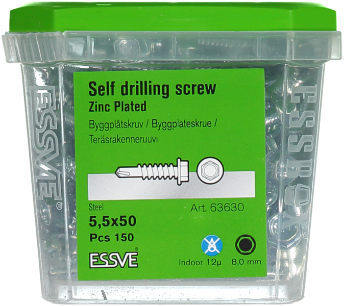 BYGGPLÅTSKRUV BS 6K FZB 5,5X50 150ST