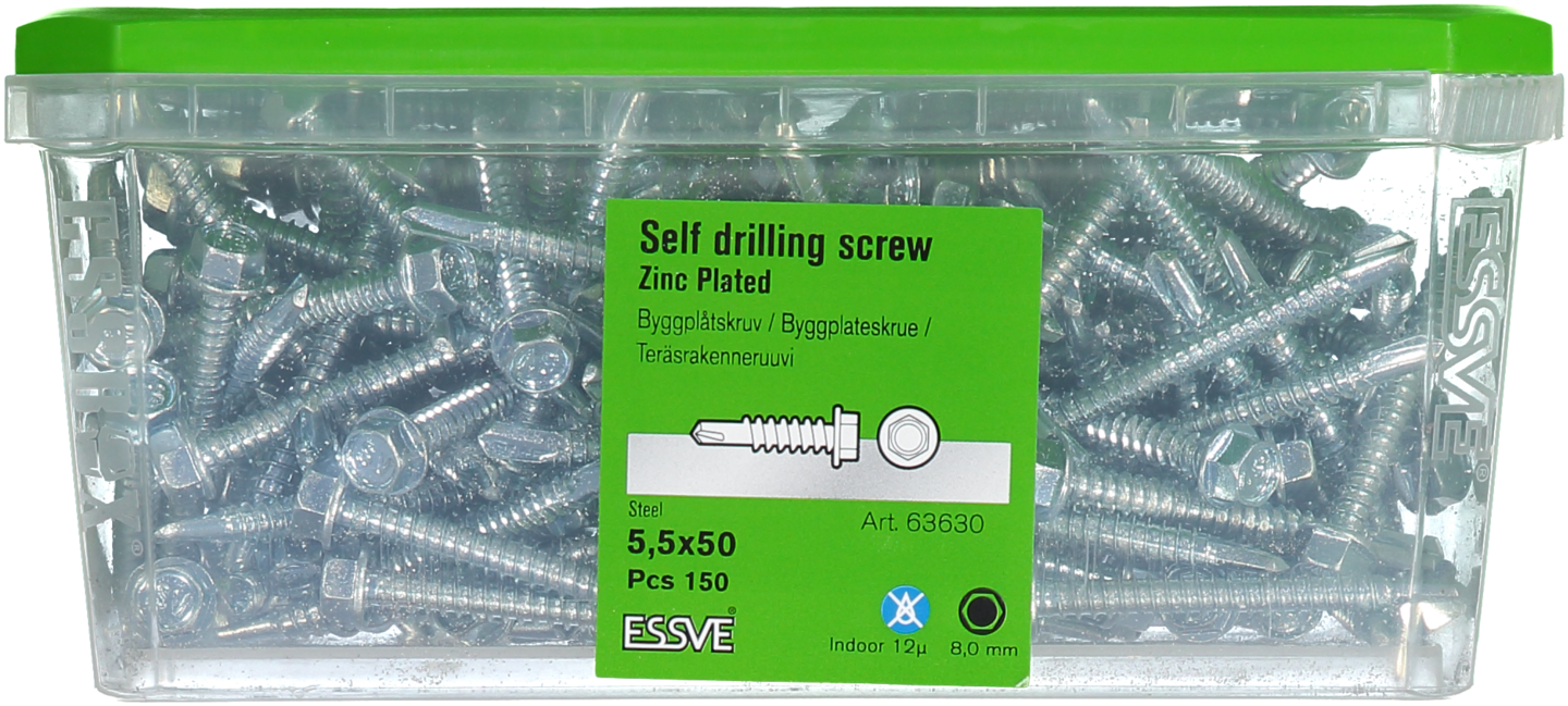 BYGGPLÅTSKRUV BS 6K FZB 5,5X50 150ST