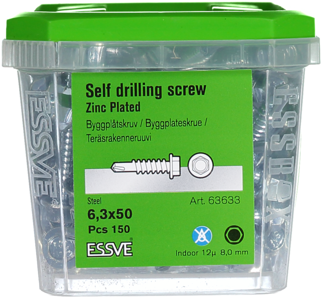 BYGGPLÅTSKRUV BS 6K FZB 6,3X50 FP/150