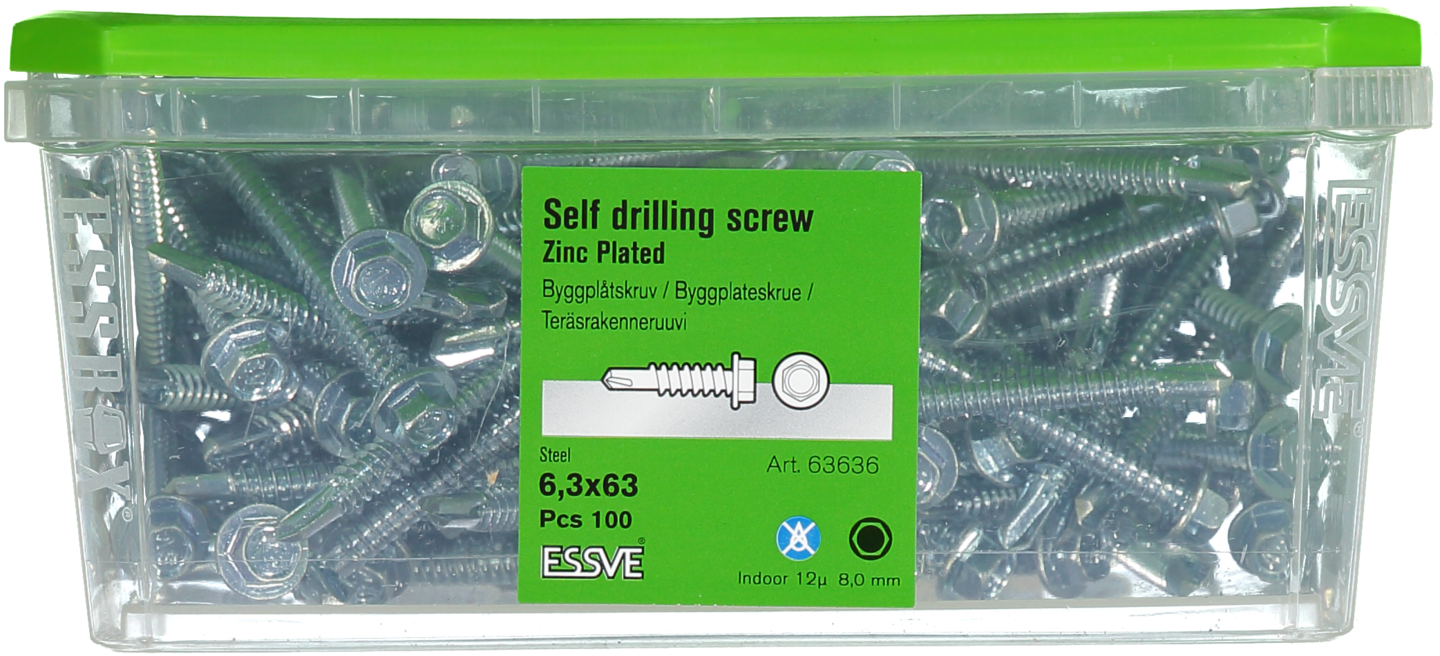 BYGGPLÅTSKRUV BS 6K FZB 6,3X63 FP/100