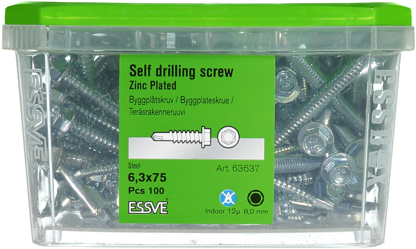 BYGGPLÅTSKRUV BS 6K FZB 6,3X75 100ST