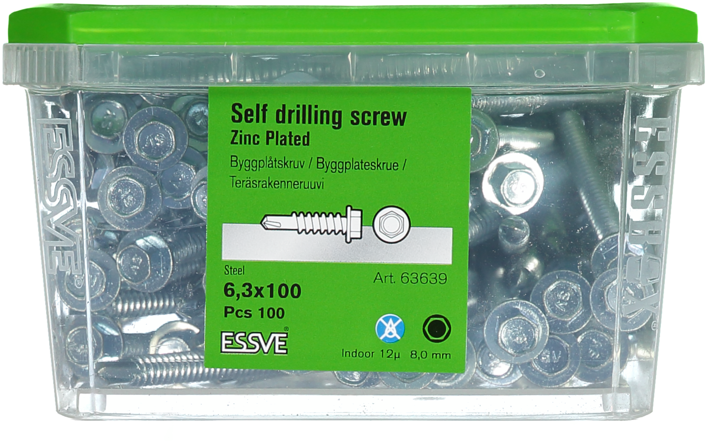 BYGGPLÅTSKRUV BS 6K FZB 6,3X100 100ST