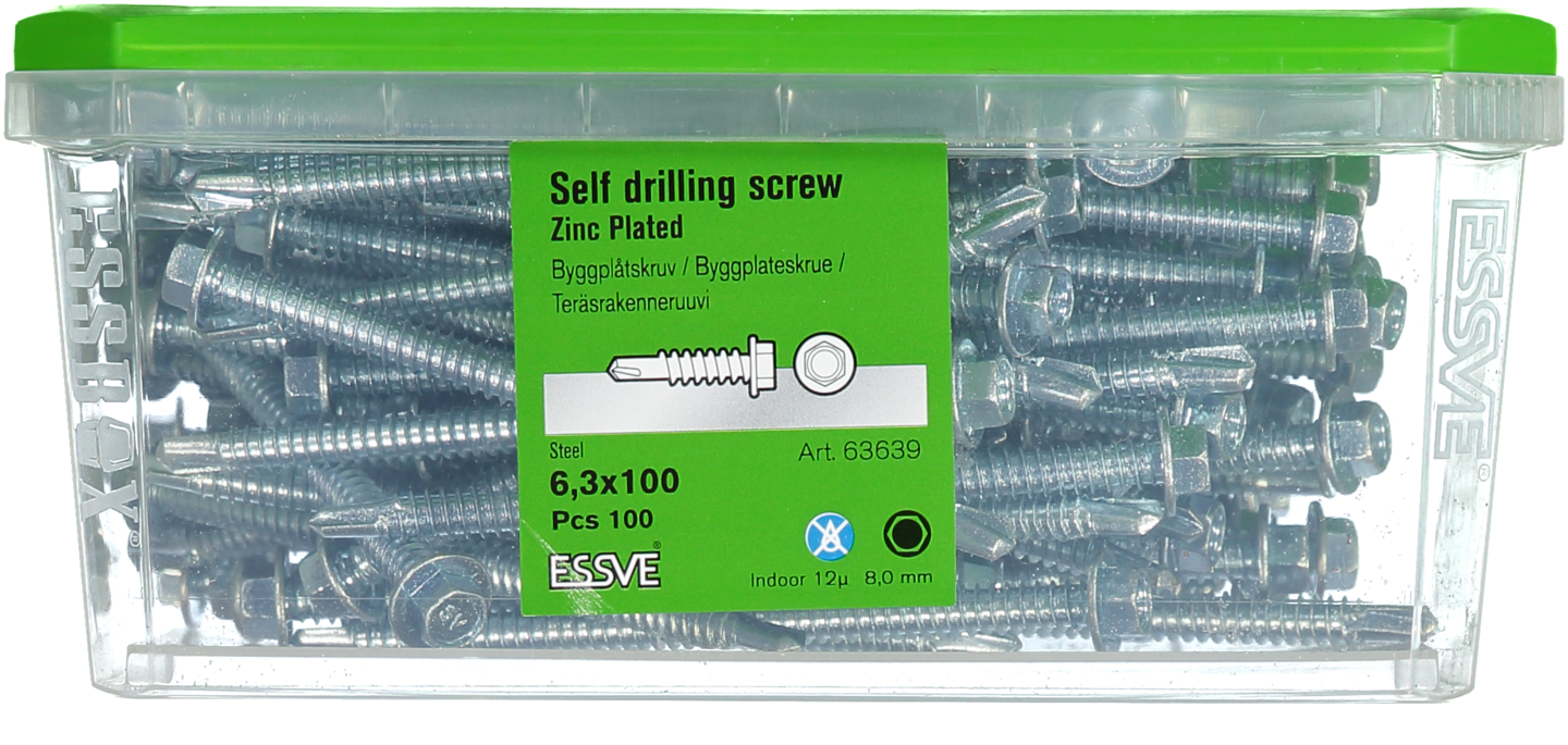 BYGGPLÅTSKRUV BS 6K FZB 6,3X100 100ST