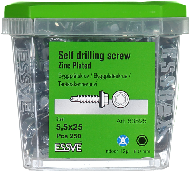 BYGGPLÅTSKRUV BS 6KB FZB 5,5X25 250ST