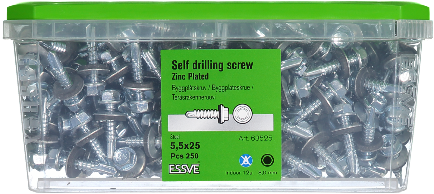 BYGGPLÅTSKRUV BS 6KB FZB 5,5X25 250ST