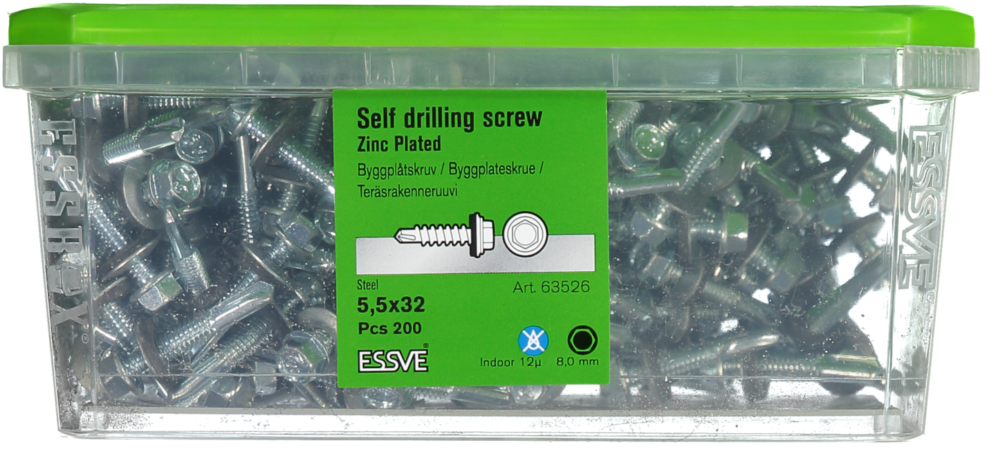 BYGGPLÅTSKRUV BS 6KB FZB 5,5X32 200ST 63526