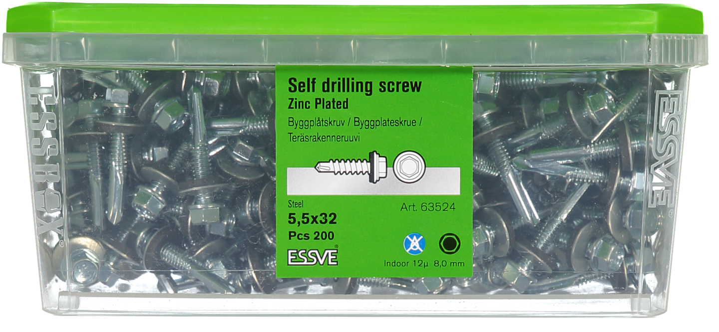 BYGGPLÅTSKRUV BS 6KB FZB 5,5X32 200ST 63524