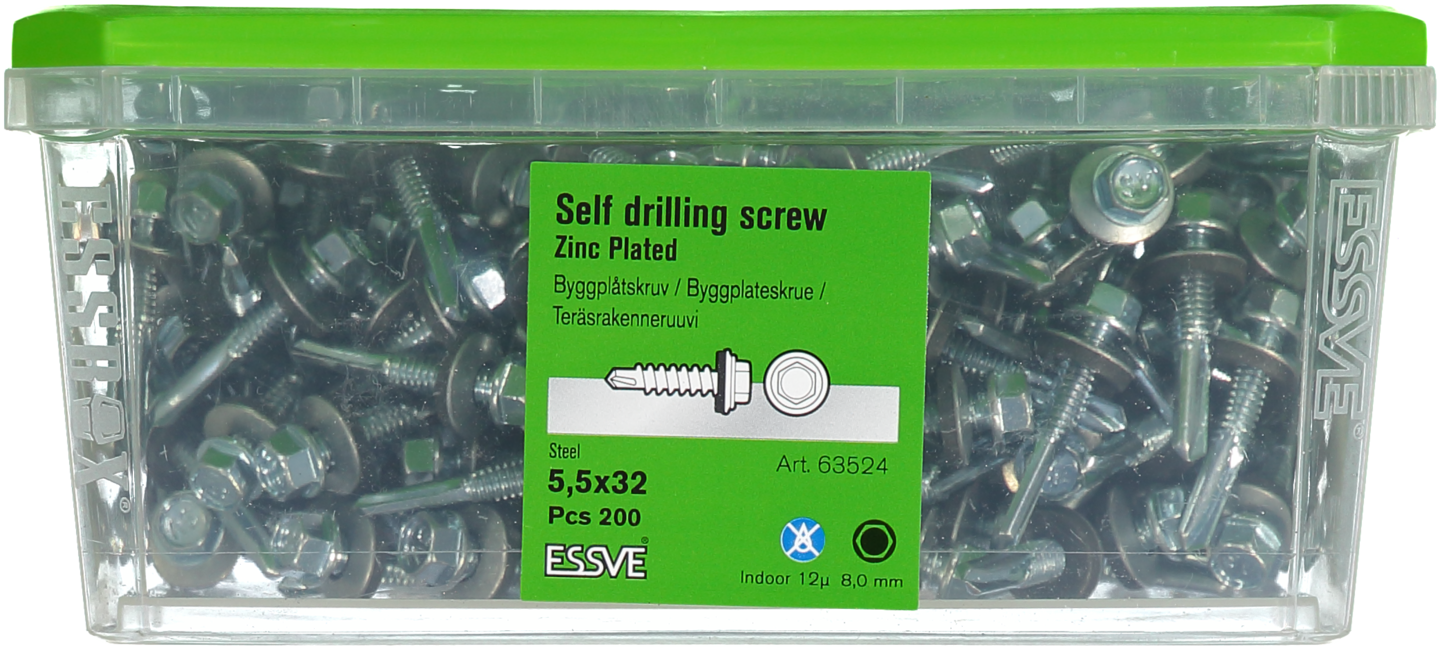 BYGGPLÅTSKRUV BS 6KB FZB 5,5X32 200ST 63524
