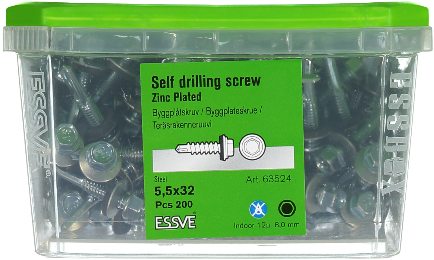 BYGGPLÅTSKRUV BS 6KB FZB 5,5X32 200ST 63524