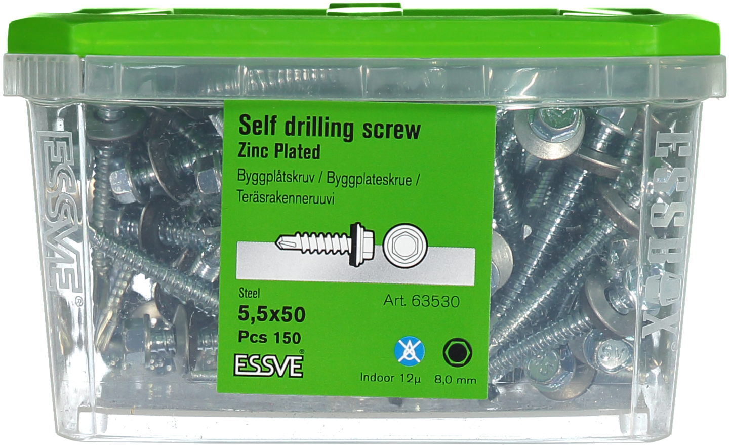 BYGGPLÅTSKRUV BS 6KB FZB 5,5X50 150ST