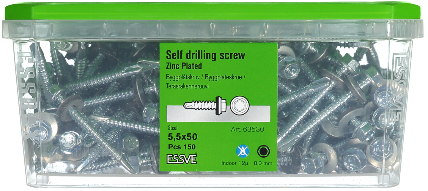 BYGGPLÅTSKRUV BS 6KB FZB 5,5X50 150ST