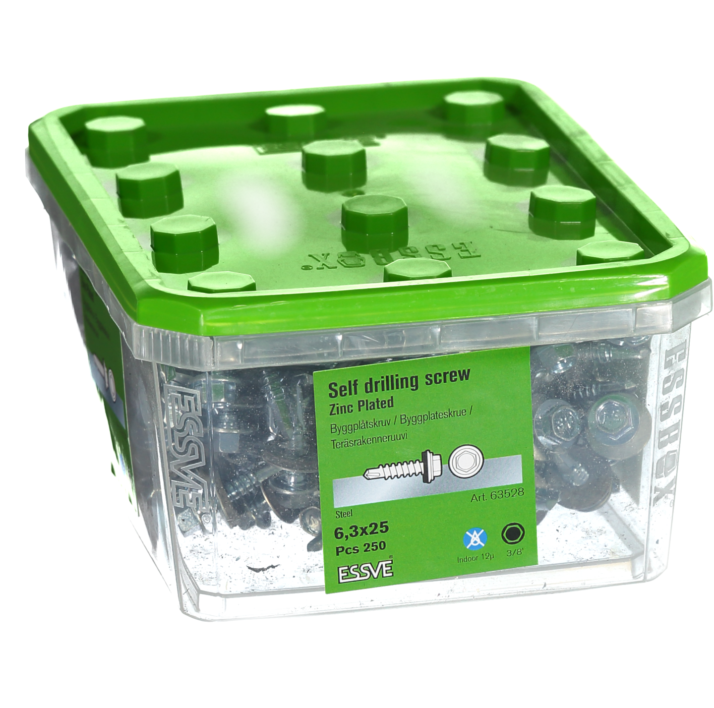 BYGGPLÅTSKRUV BS 6KB FZB 6,3X25 250ST