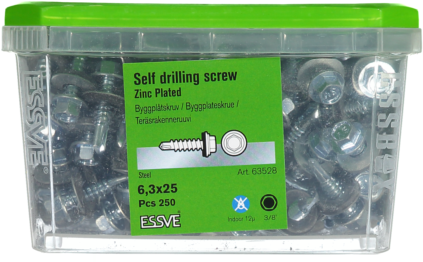 BYGGPLÅTSKRUV BS 6KB FZB 6,3X25 250ST