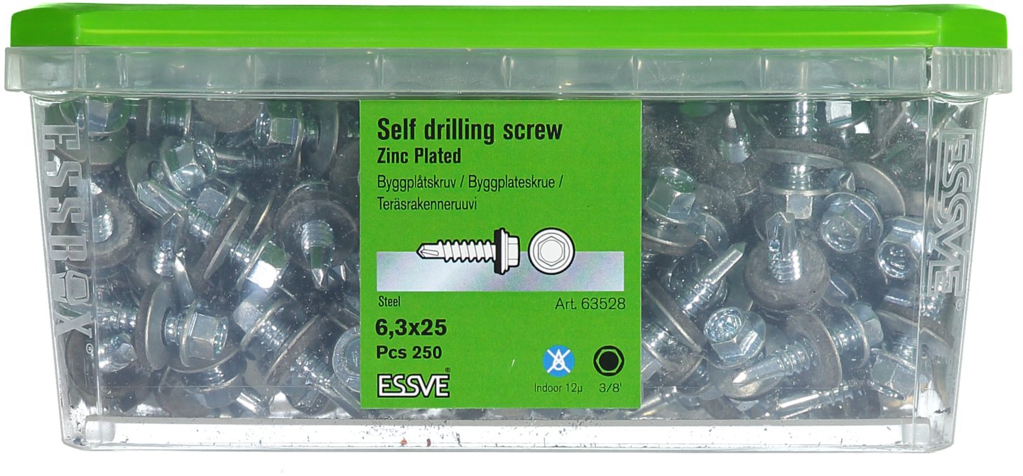 BYGGPLÅTSKRUV BS 6KB FZB 6,3X25 250ST