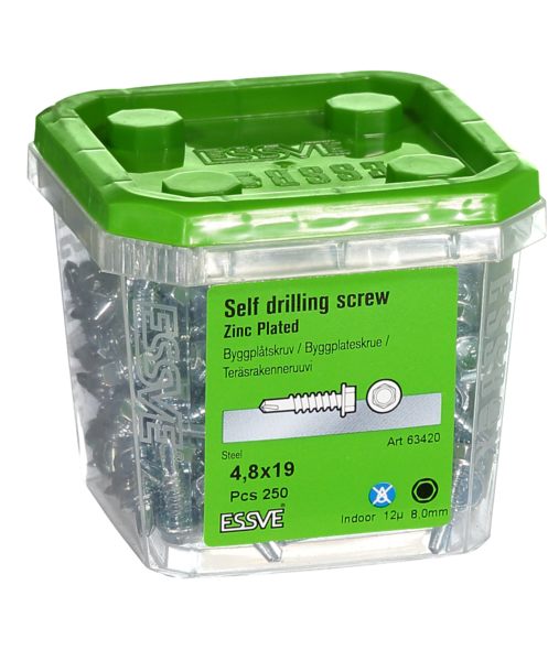 BYGGPLÅTSKRUV BS 6K FZB 4,8X19 250ST