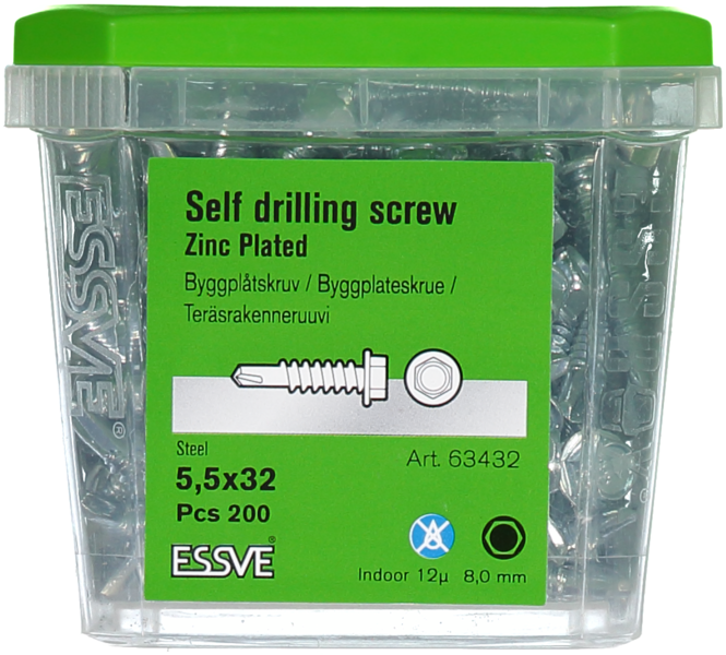 BYGGPLÅTSKRUV BS 6K FZB 5,5X32 200ST 63432