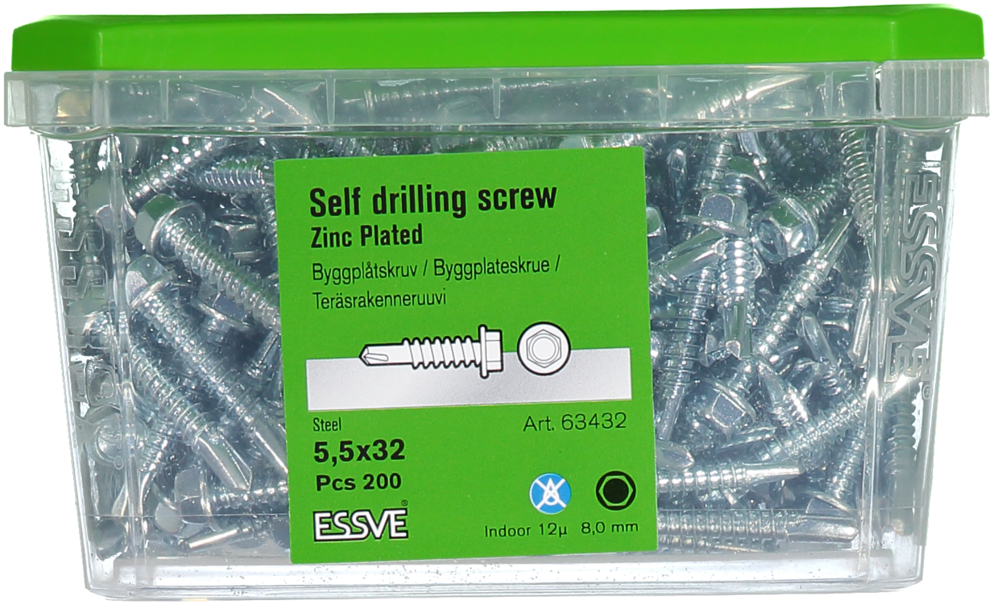 BYGGPLÅTSKRUV BS 6K FZB 5,5X32 200ST 63432