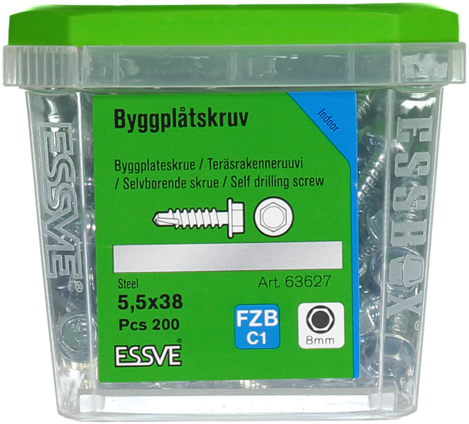 BYGGPLÅTSKRUV BS 6K FZB 5,5X38 200ST