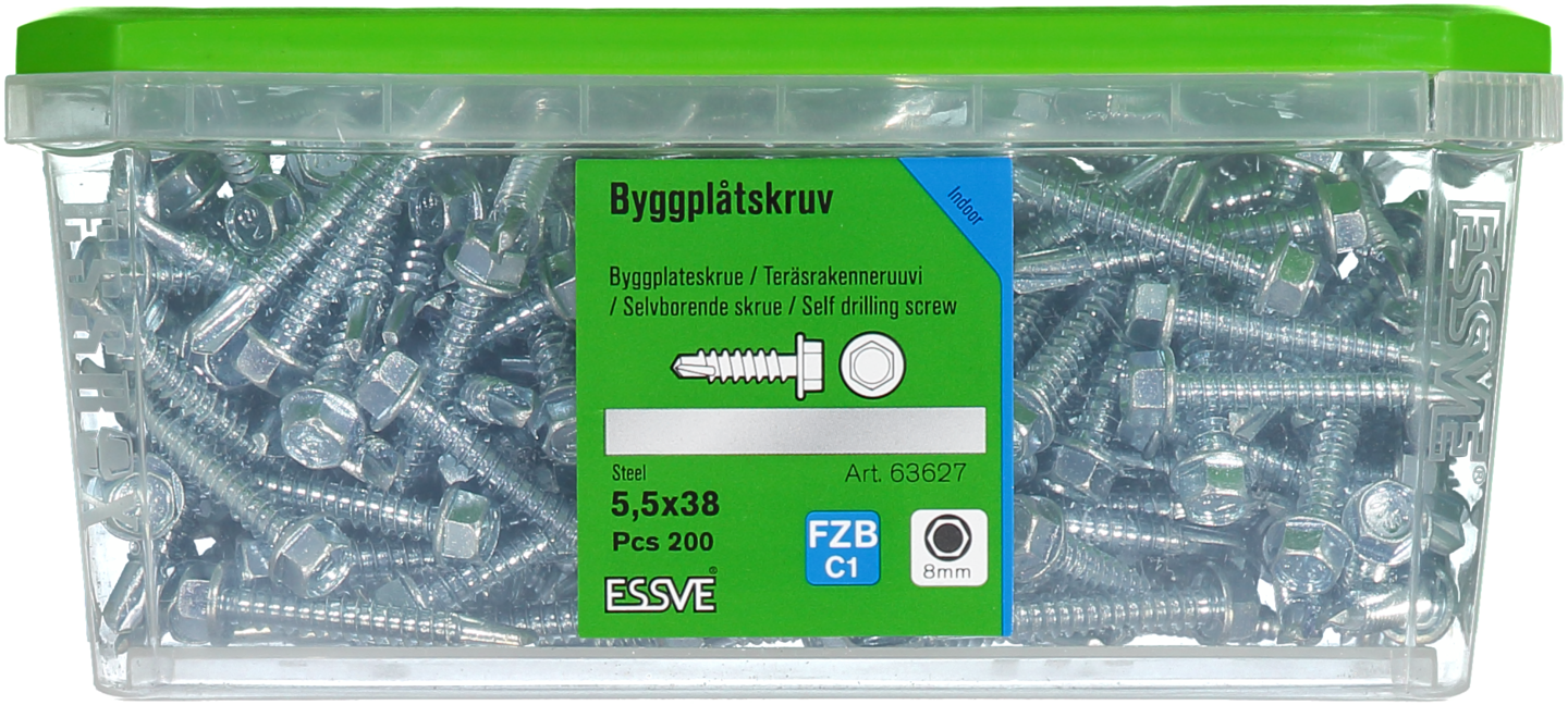 BYGGPLÅTSKRUV BS 6K FZB 5,5X38 200ST