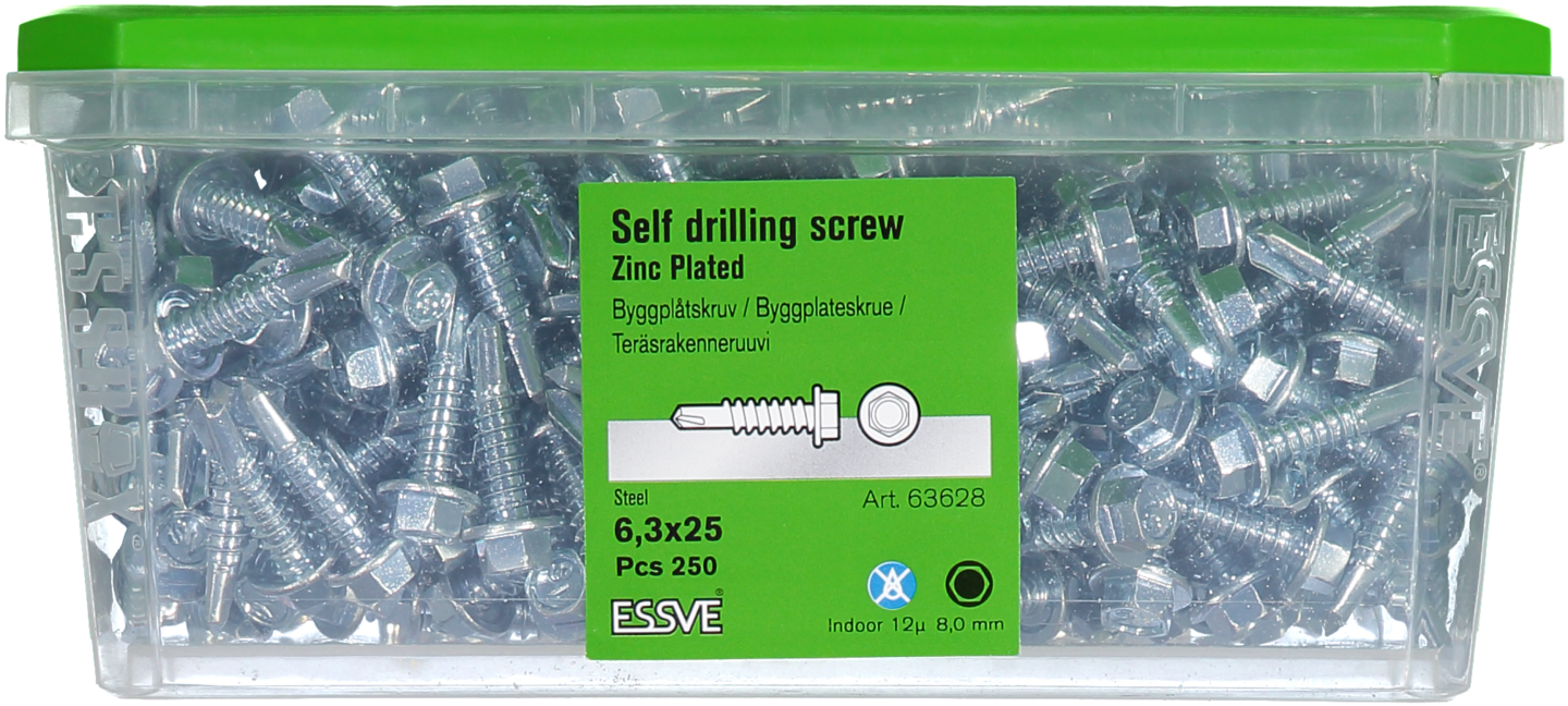 BYGGPLÅTSKRUV BS 6K FZB 6,3X25 FP/250