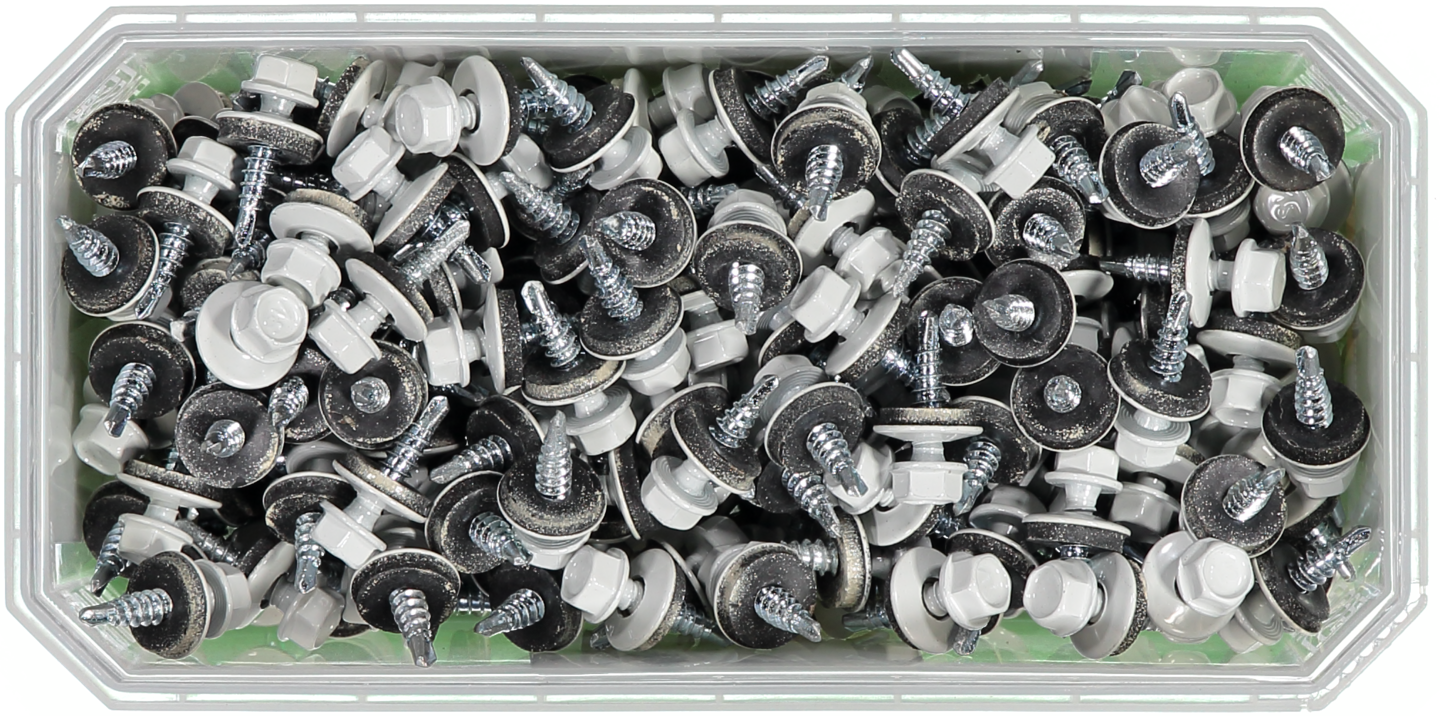 FARMARSKRUV ESSVE BORRSPETS SEXKANTS HUVUD M BRICKA LGRÅ 4,8X20 250