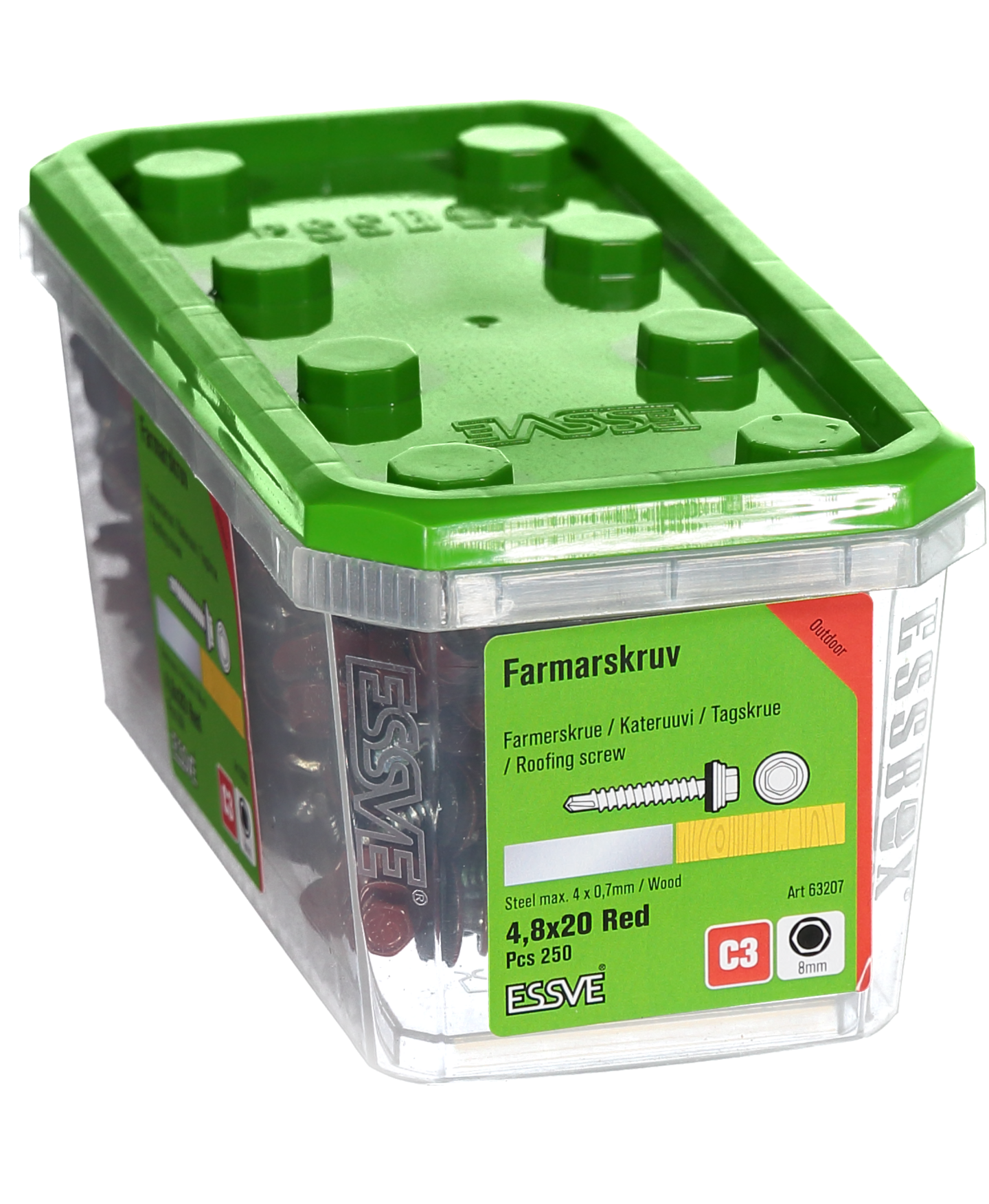 FARMARSKRUV BS RÖD 4.8X20 250ST