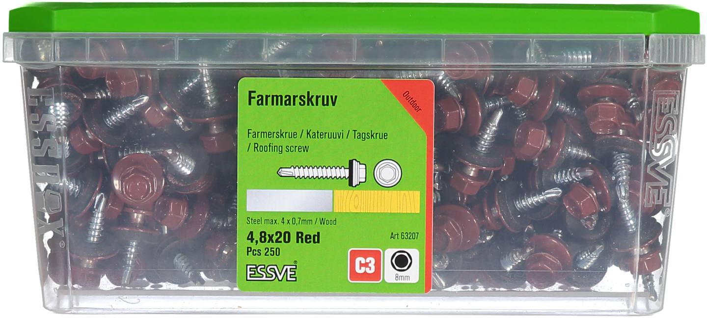 FARMARSKRUV BS RÖD 4.8X20 250ST