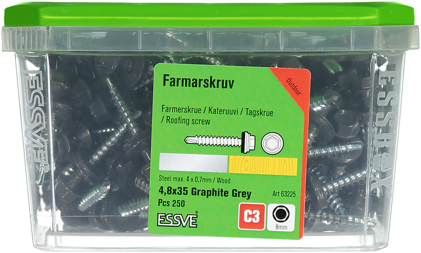 FARMARSKRUV ESSVE BS GRAFIT 4.8X35, 250ST