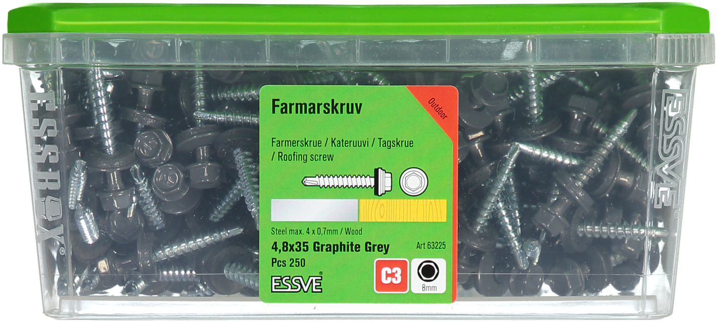 FARMARSKRUV ESSVE BS GRAFIT 4.8X35, 250ST