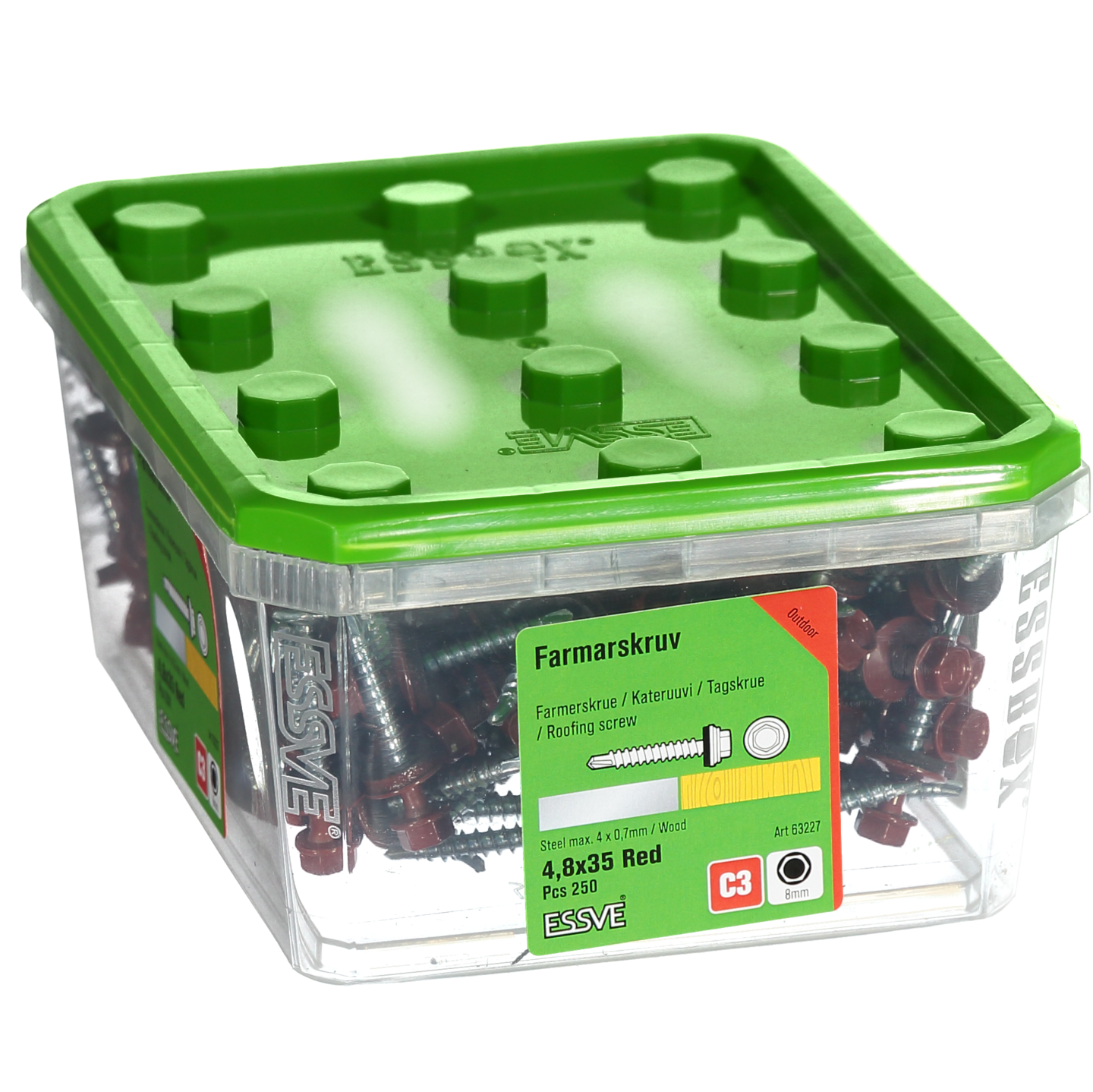 FARMARSKRUV RÖD 4,8X35 250ST MED BORRSPETS