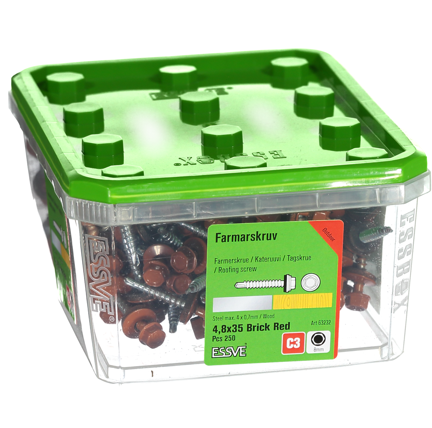 FARMARSKRUV T-RÖD 4,8X35 250ST MED BORRSPETS