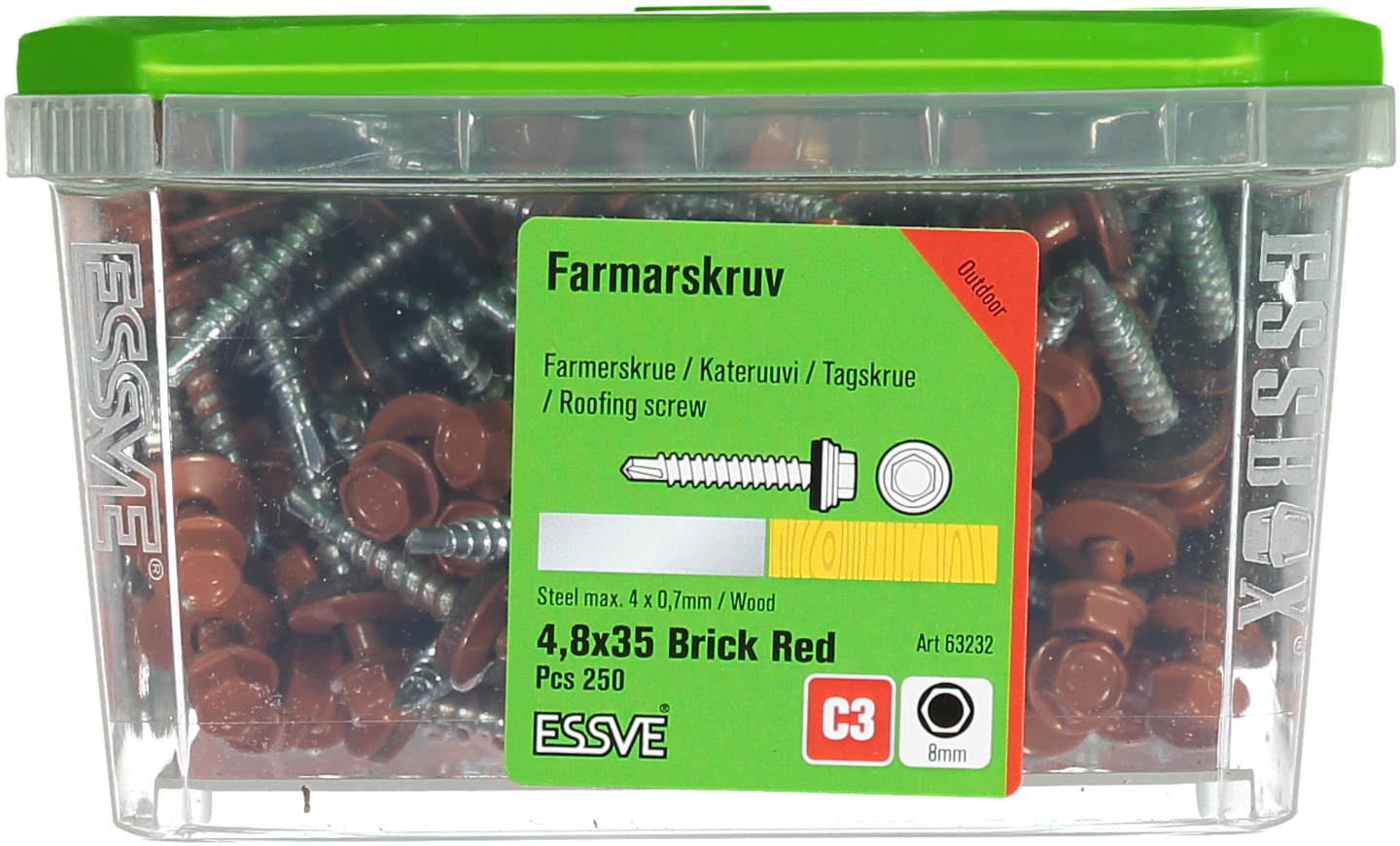 FARMARSKRUV T-RÖD 4,8X35 250ST MED BORRSPETS