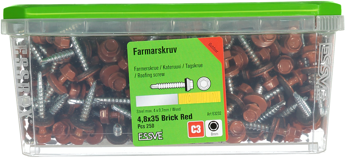 FARMARSKRUV T-RÖD 4,8X35 250ST MED BORRSPETS