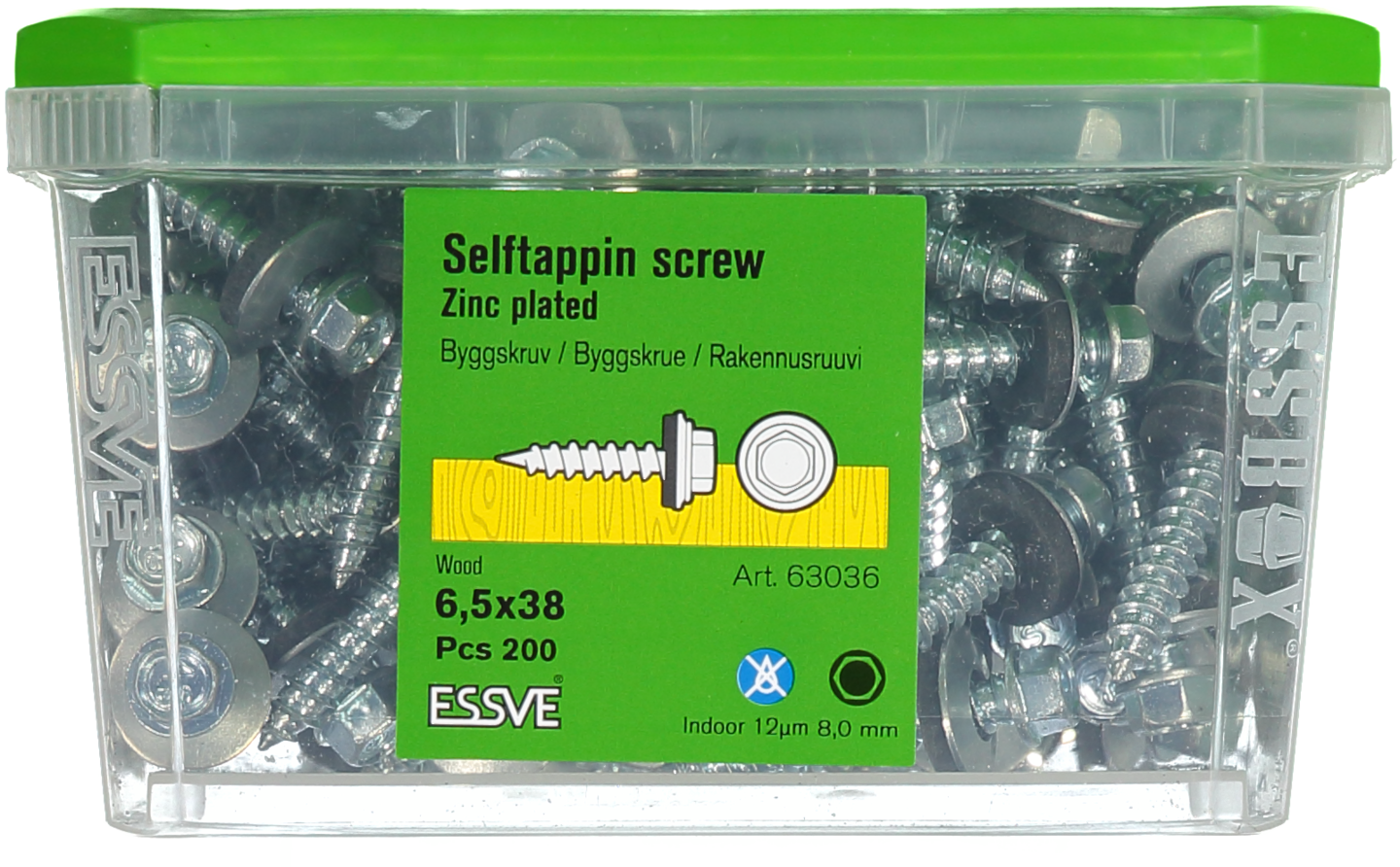 BYGGPLÅTSKRUV A 6KB FZB 6.5X38 200ST