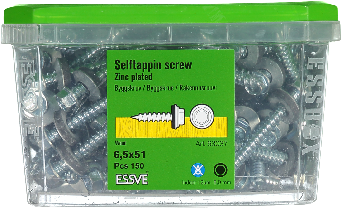 BYGGPLÅTSKRUV ESSVE A 6KB FZB 6.5X51, 150ST