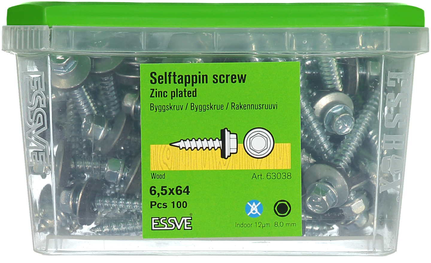 BYGGPLÅTSKRUV A 6KB FZB 6.5X64 100ST