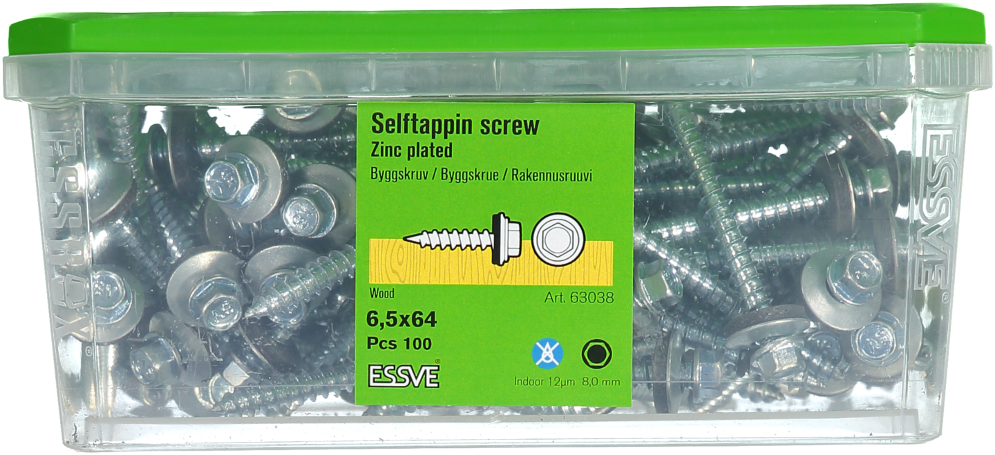 BYGGPLÅTSKRUV A 6KB FZB 6.5X64 100ST