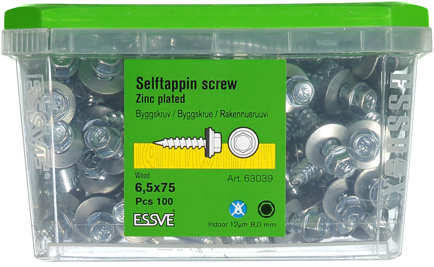 BYGGPLÅTSKRUV A 6KB FZB 6.5X75 100ST