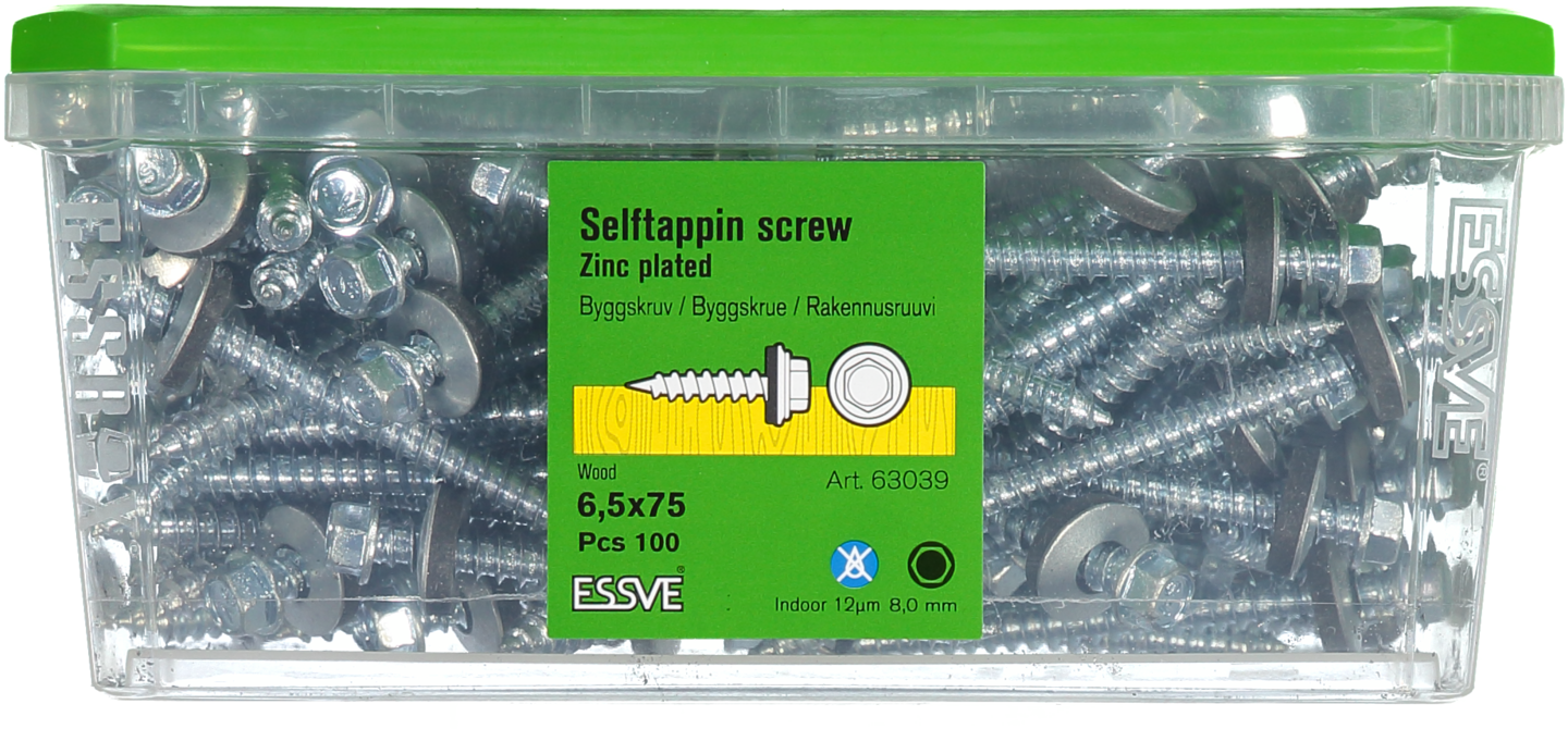 BYGGPLÅTSKRUV A 6KB FZB 6.5X75 100ST