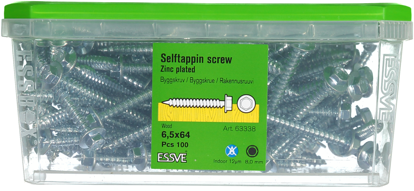 BYGGPLÅTSKRUV A 6KF FZB 6.5X64 FP/100