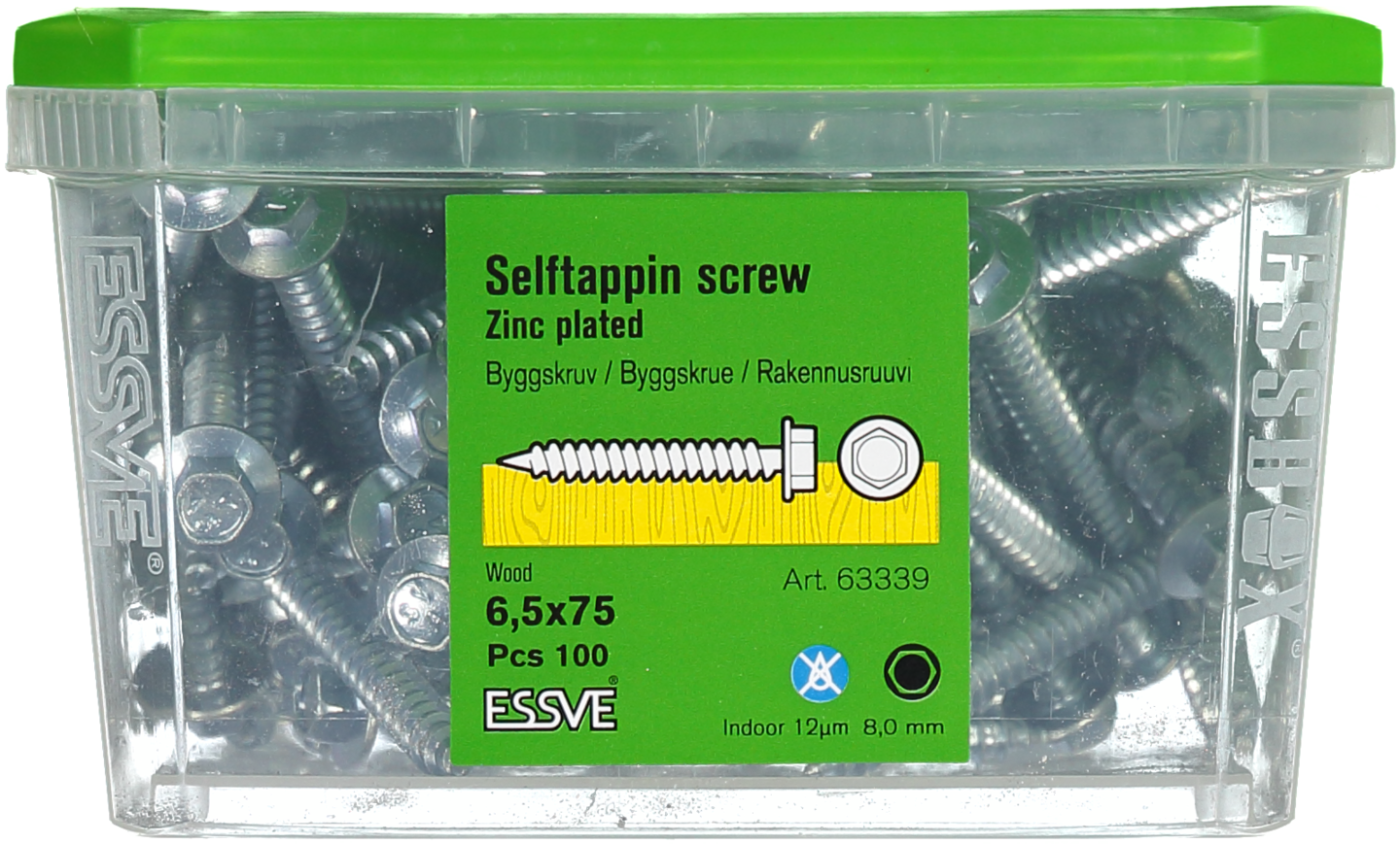 BYGGPLÅTSKRUV A 6KF FZB 6.5X75 FP/100