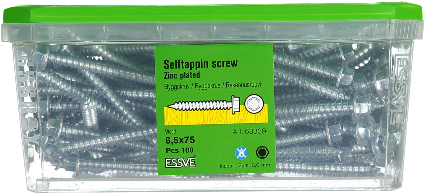 BYGGPLÅTSKRUV A 6KF FZB 6.5X75 FP/100