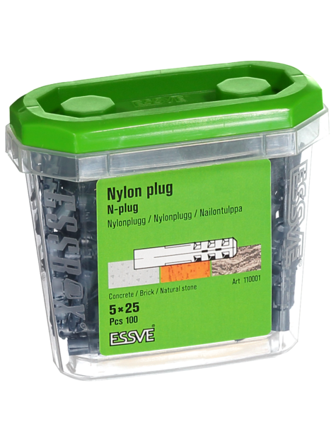 NYLONPLUGG N  5X25MM 100ST