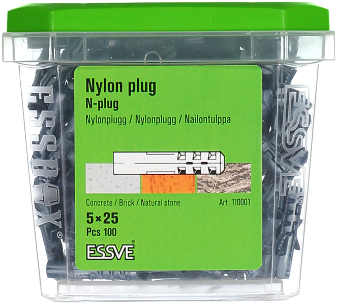 NYLONPLUGG N  5X25MM 100ST